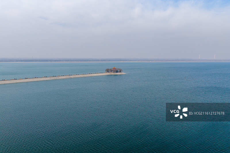 航拍济南玉清湖水库图片素材