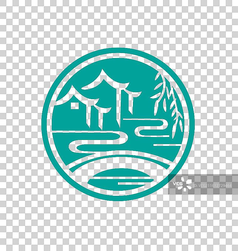 中国风江南水乡小桥流水标志设计图片素材