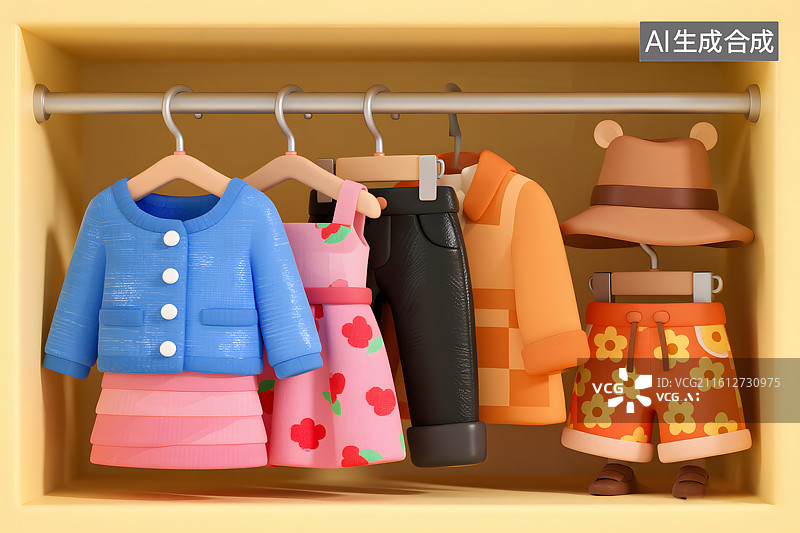 【AI数字艺术】衣柜收纳图片素材