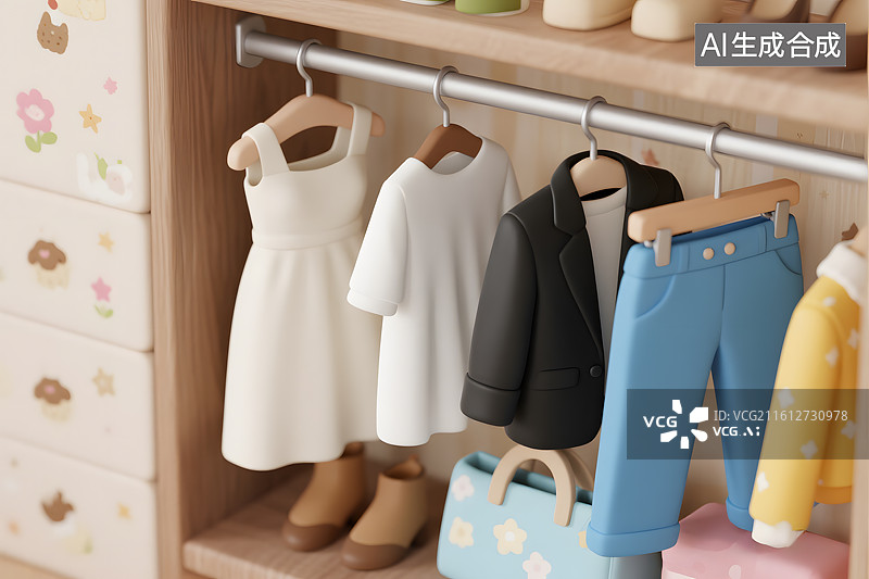 【AI数字艺术】衣柜收纳图片素材
