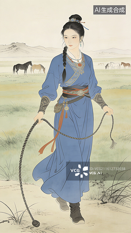 【AI数字艺术】水墨风格的江湖侠客图片素材