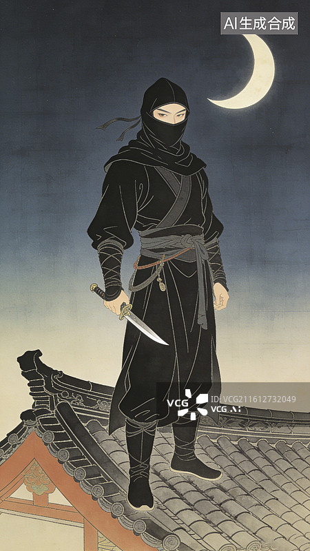 【AI数字艺术】水墨风格的江湖侠客图片素材