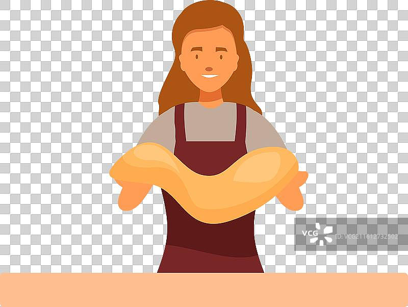 一位烘焙师在面包店里揉面团图片素材