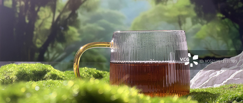 玻璃杯里的红茶图片素材