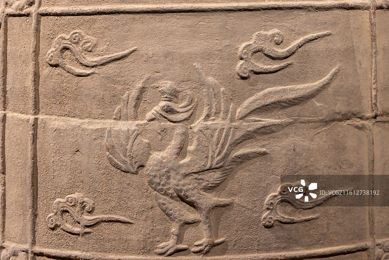 甘肃张掖博物馆 唐 铜钟细节图案 悬挂于张掖钟鼓楼图片素材