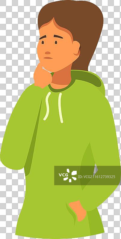 年轻女子正思考并触摸着下巴图片素材