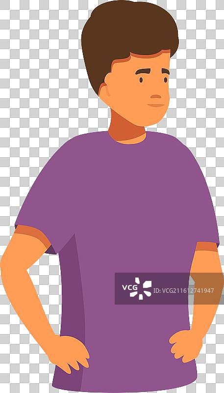 年轻男子叉着腰站着，看着图片素材