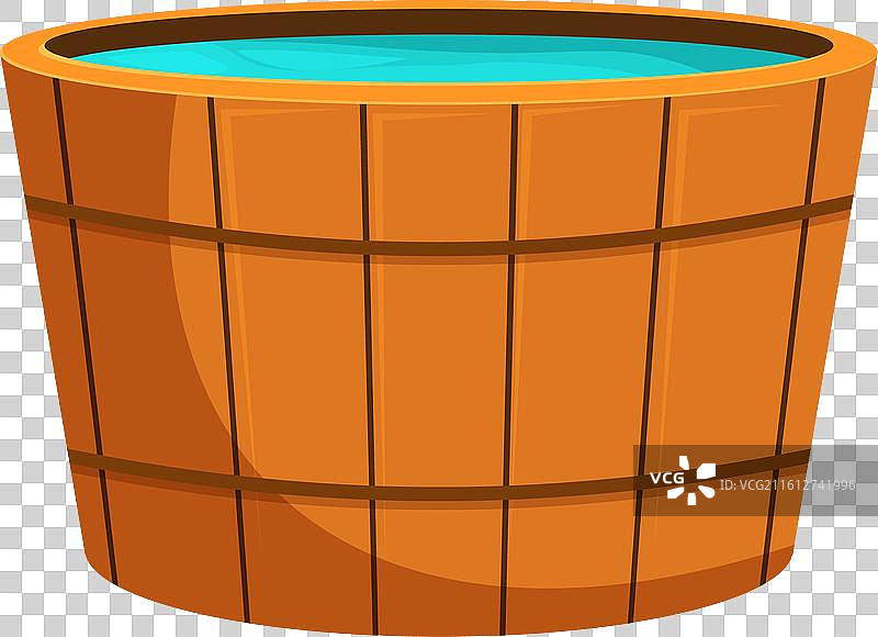 木桶盛水供农场动物饮用图片素材