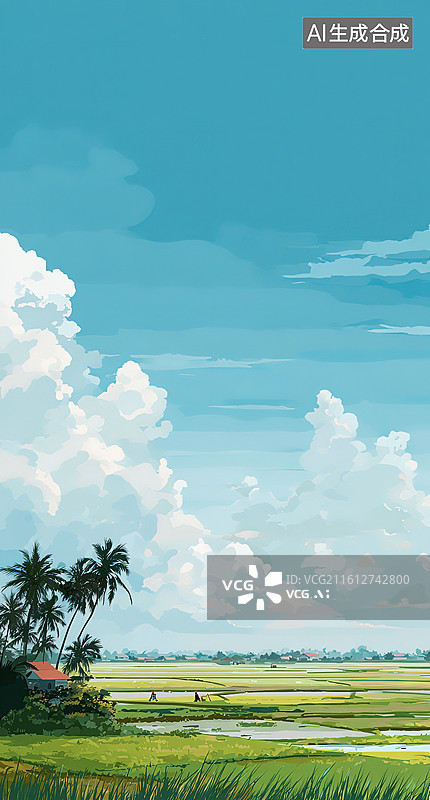 【AI数字艺术】热带田园风光图片素材