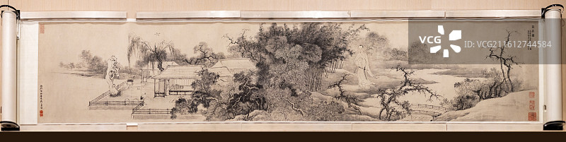 清 禹之鼎 西斋行乐图卷 上海博物馆图片素材