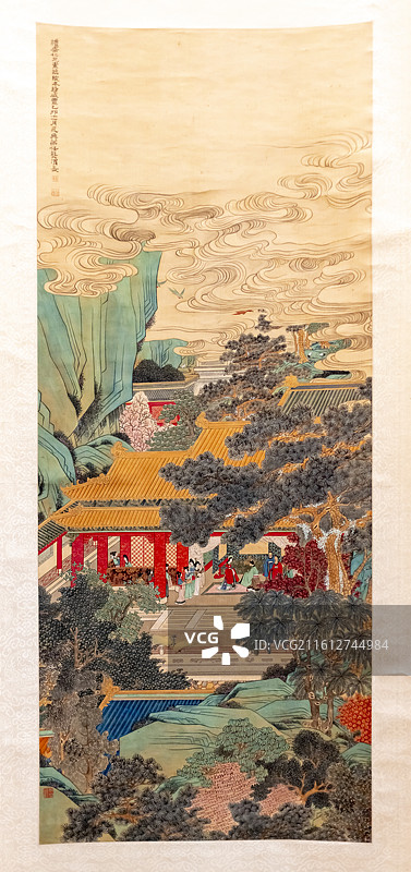 清 任熊 临院本山水轴 上海博物馆图片素材