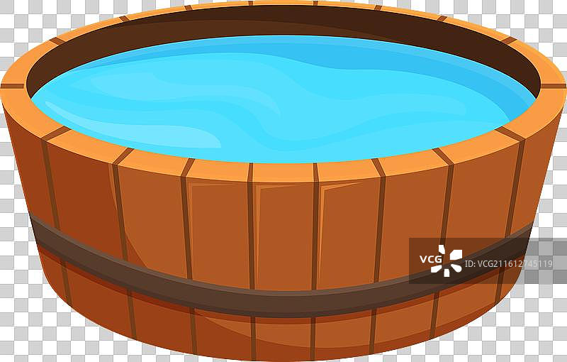 用于沐浴的干净水木桶图片素材