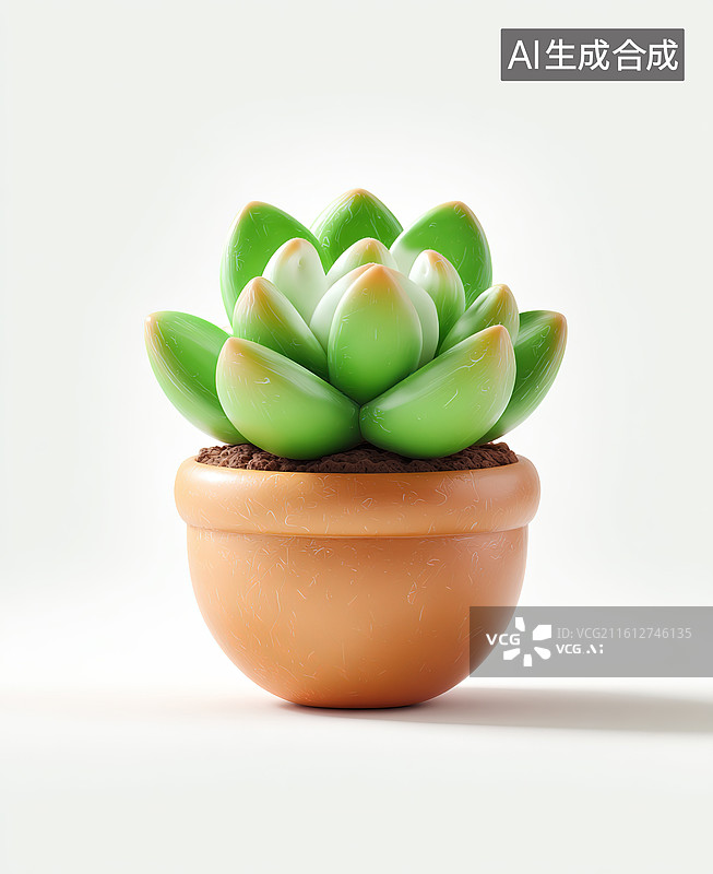 【AI数字艺术】盆栽多肉植物特写图片素材