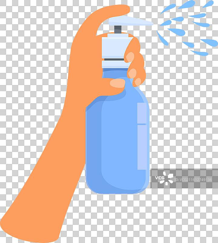 手持并按压喷雾瓶图片素材
