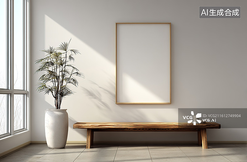 【AI数字艺术】简约室内角落装饰图片素材