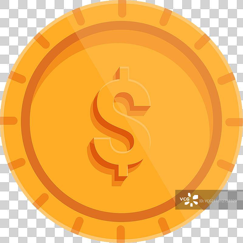 代表美元符号的金色硬币图片素材