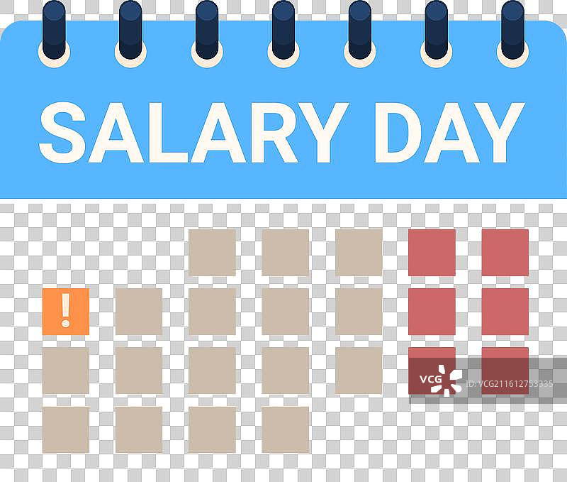 日历显示着发薪日，并突出显示了日期图片素材