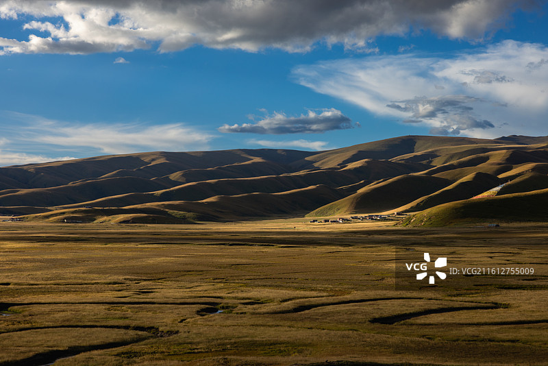 宗塔草原位于四川省甘孜藏族自治州炉霍县东北部，地处大渡河上游，距县城约60千米，属典型的高山牧场图片素材