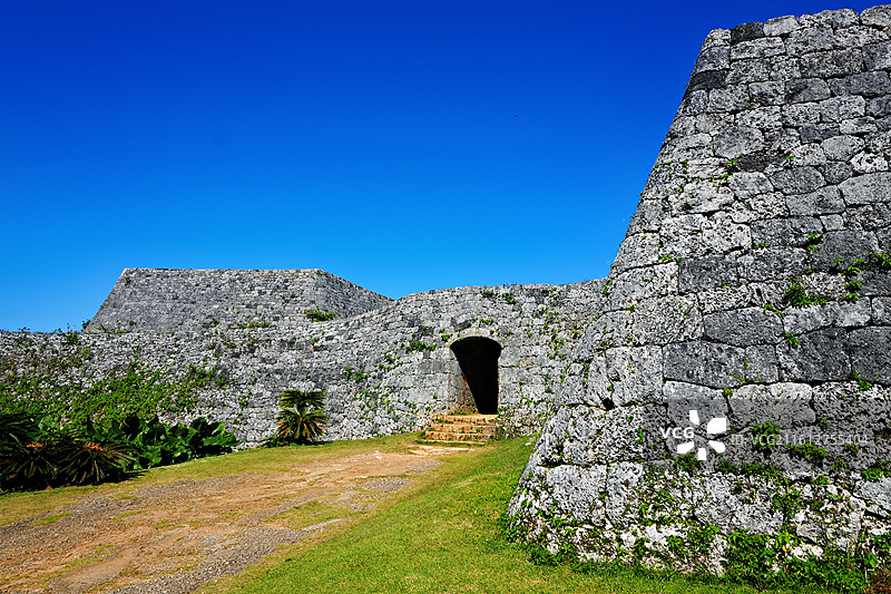日本冲绳县读谷村，世界文化遗产座喜味城迹图片素材