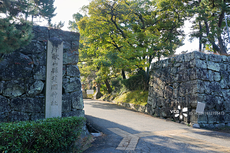 日本和歌山县和歌山市，和歌山城护国神社图片素材