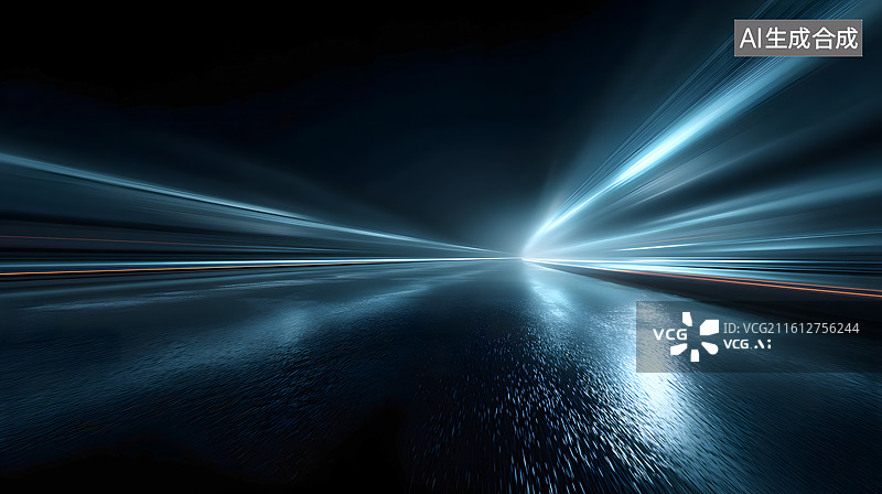 【AI数字艺术】黑暗中的一束强光图片素材
