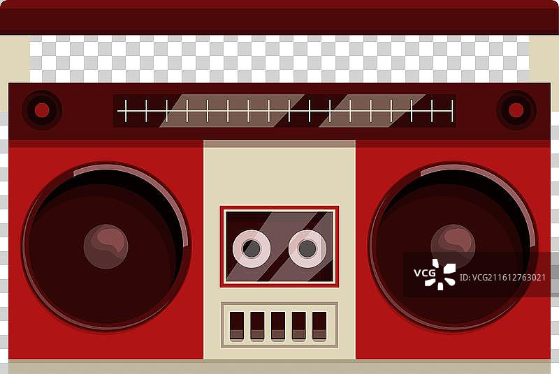 播放录音带的红色收音机图片素材