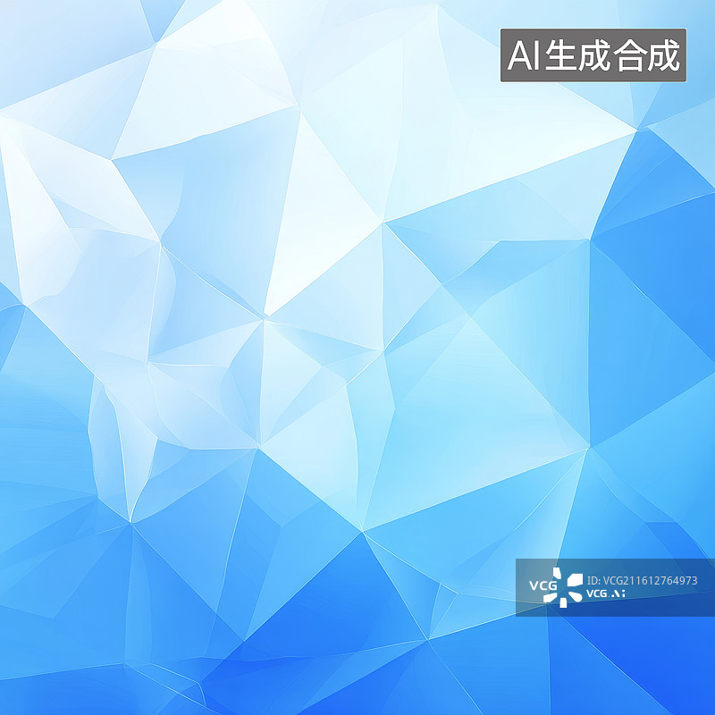【AI数字艺术】蓝色渐变多边形抽象几何背景图案图片素材