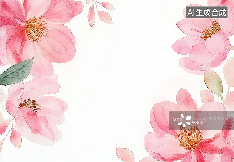 【AI数字艺术】花卉装饰边框图片素材