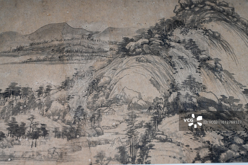 元 黄公望《富春山居图·剩山图》卷真迹 浙江博物馆藏山水画作图片素材