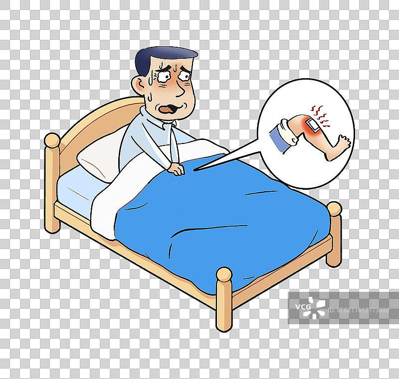 男子贴暖宝宝被低温烫伤图片素材