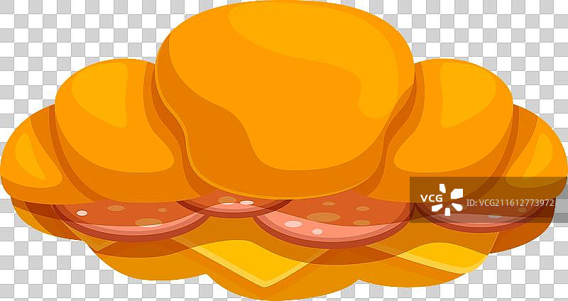 美味的可颂，里面夹着萨拉米和奶酪图片素材