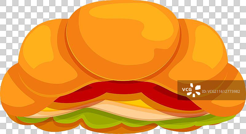 美味的可颂三明治，内含新鲜食材图片素材