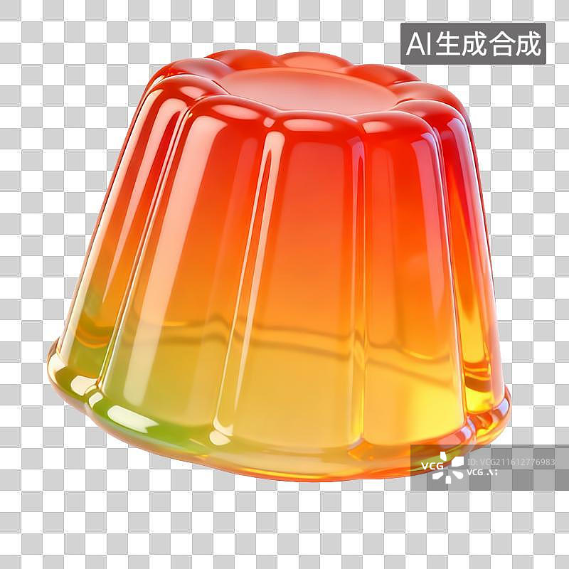 【AI数字艺术】橙色果冻甜点图片素材