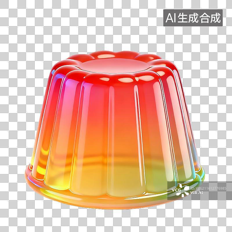 【AI数字艺术】橙色果冻甜点图片素材