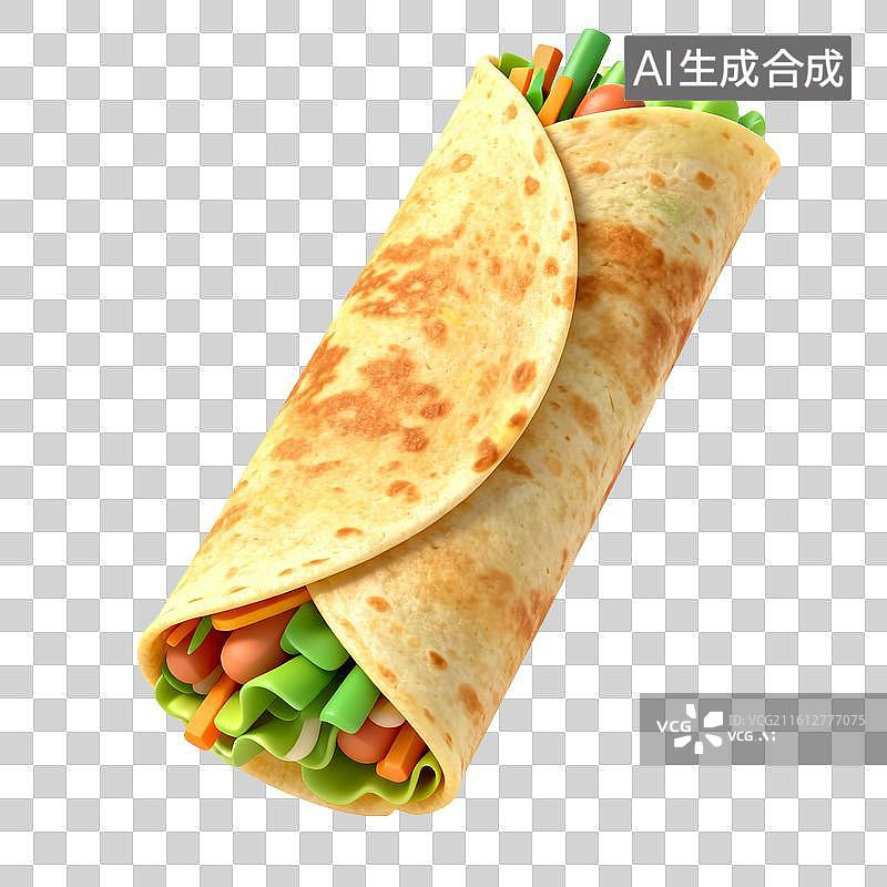 【AI数字艺术】新鲜蔬菜卷饼美食图片素材