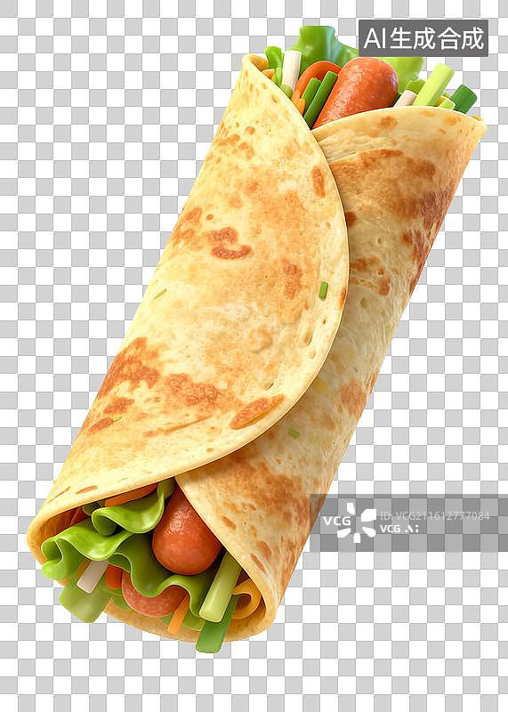 【AI数字艺术】新鲜蔬菜卷饼美食图片素材