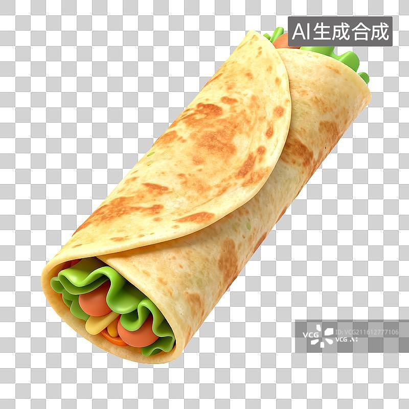 【AI数字艺术】新鲜蔬菜卷饼美食图片素材