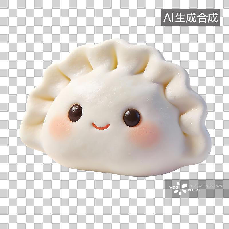 【AI数字艺术】3D卡通粘土冬至节气元素拟人化饺子图片素材