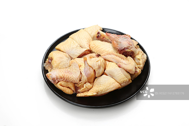 新鲜切块生鸡肉图片素材