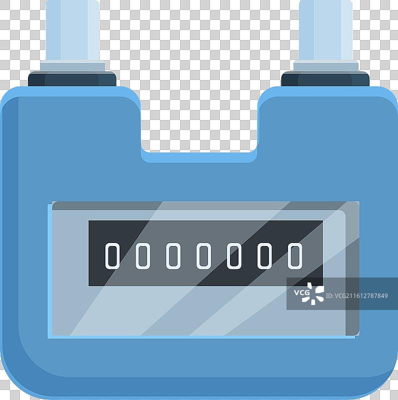 蓝色的机械手计数器显示零图片素材