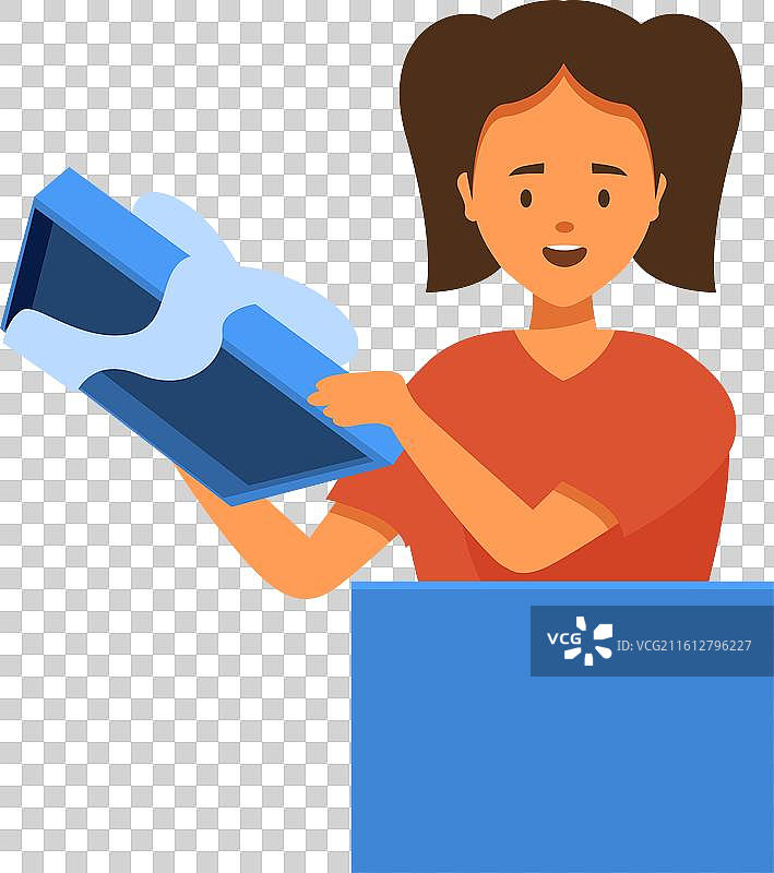 年轻女子正在扔掉旧笔记本电脑图片素材