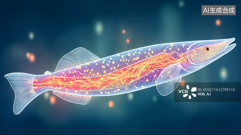 【AI数字艺术】透明鱼的插画图片素材