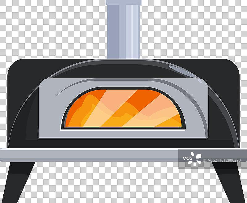 专业的披萨烤炉正在燃烧木柴图片素材