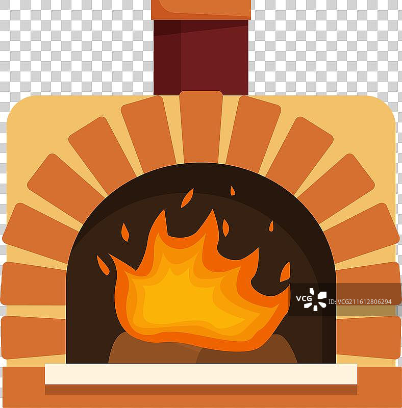 传统砖砌烤炉内燃着熊熊烈火图片素材