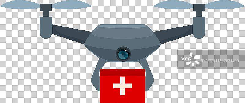 无人机运送急救箱以应对紧急情况图片素材