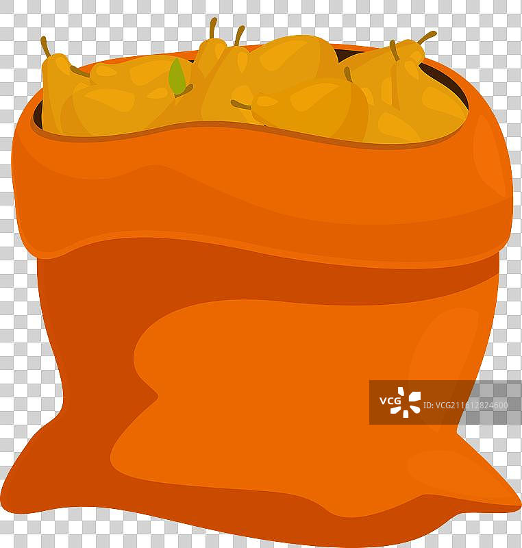 橙色布袋里装满了成熟的梨图片素材