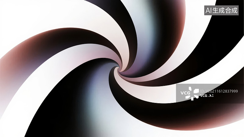 【AI数字艺术】黑白螺旋抽象图案图片素材