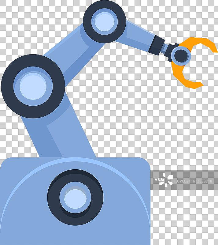 张开爪子的工业机器人手臂正在工作图片素材