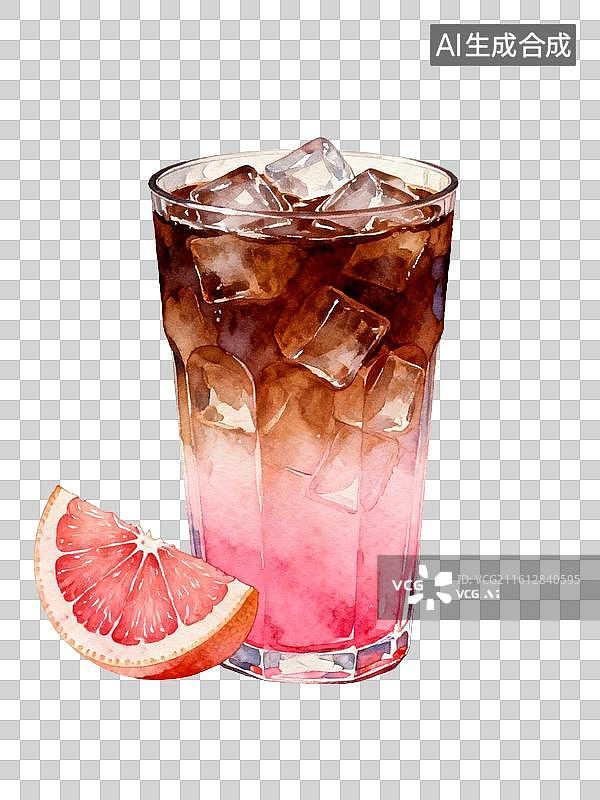【AI数字艺术】冰镇渐变饮品配橙片图片图片素材