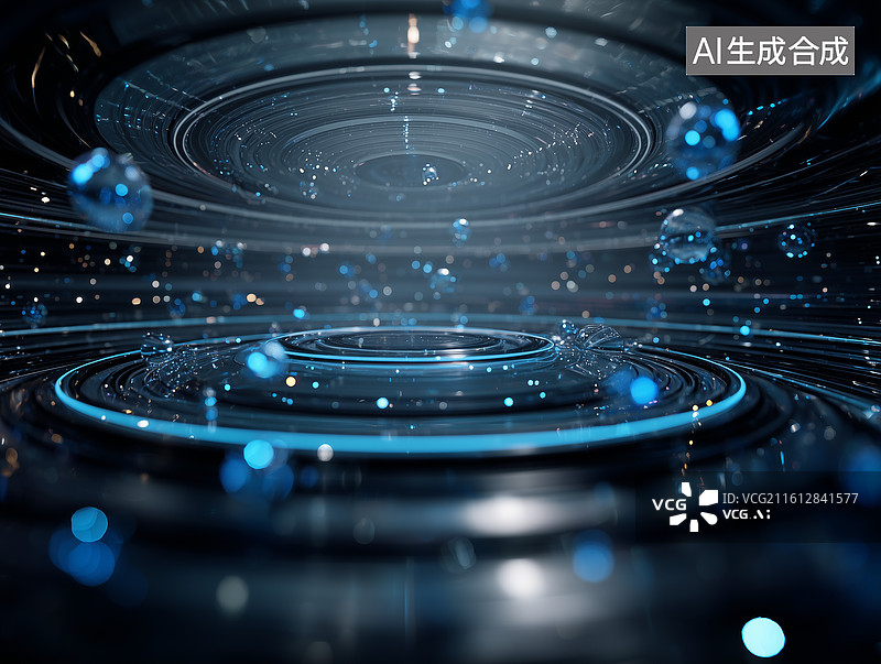 【AI数字艺术】未来环形科技中枢图片素材
